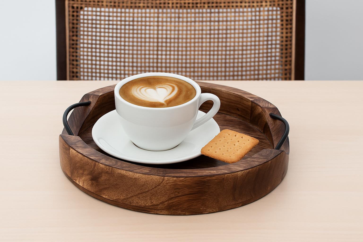 Mt Woodryzn Round Wooden Serving Tray For Home & Kitchen Item Serving Snacks & Fruits Decorative Kitchen & Dining Table Tray Dec